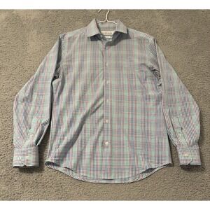 Mizzen + Main Button Up Shirt Mens Medium Trim Fit Performance Long Sleeve Plaid